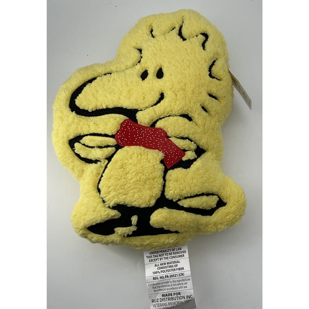 Ruz Peanuts Woodstock Pillow 16" Sherpa Plush Silhouette Winter Scarf w/ Tag New